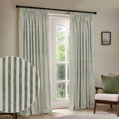 Yard - Pencil Pleat Curtains - Cotton - 137cm - Green - Image 8