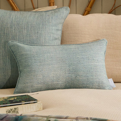 Voyage Maison Voyage Jedburgh Textured Woven Rectangular Feather Filled CushionTeal30 X 50Cm from B&Q