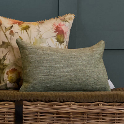 Voyage Maison Voyage Jedburgh Textured Woven Rectangular Feather Filled CushionSage30 X 50Cm from B&Q