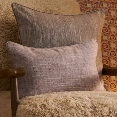 Voyage Maison Voyage Jedburgh Textured Woven Rectangular Feather Filled CushionHeather30 X 50Cm from B&Q