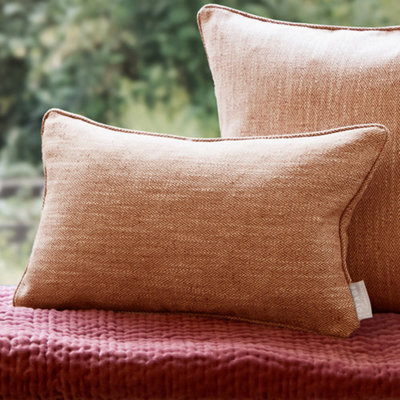 Voyage Maison Voyage Jedburgh Textured Woven Rectangular Feather Filled CushionRust30 X 50Cm from B&Q