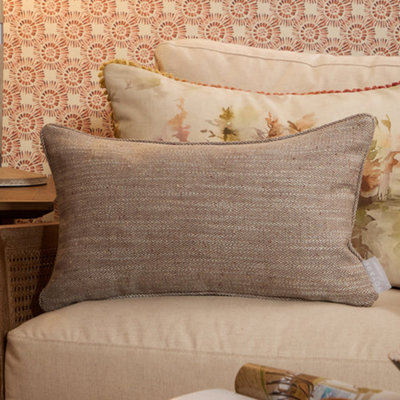 Voyage Maison Voyage Jedburgh Textured Woven Rectangular Feather Filled CushionNut30 X 50Cm from B&Q