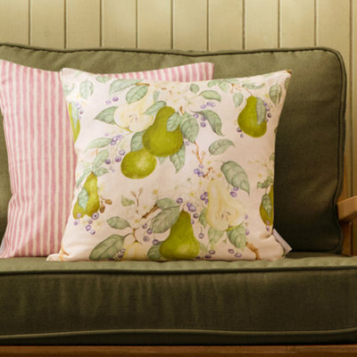 Voyage Maison Voyage Pear Orchard Printed Feather Filled CushionGreen43 X 43Cm from B&Q