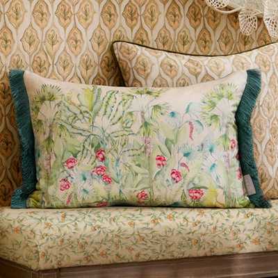 Voyage Maison Voyage Mangrove Printed Velvet Feather Filled CushionGreen40 X 60Cm from B&Q