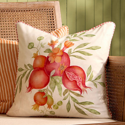 Voyage Maison Voyage Pomegranate Trellis Printed Square Outdoor Polyester Filled CushionRed43 X 43Cm from B&Q