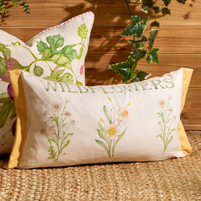 Voyage Maison Voyage Wildflowers Printed Outdoor Polyester Filled CushionMarigold30 X 50Cm from B&Q