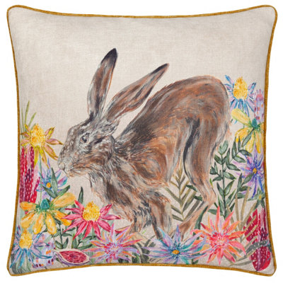 Wylder Nature Country Wilds Blossom Hare Printed Cushion Cover from B&Q