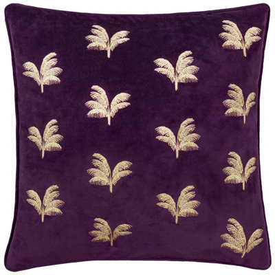 Paoletti Guilded Palms Embroidered Polyester Filled Cushion from B&Q