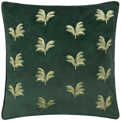 Paoletti Guilded Palms Embroidered Polyester Filled Cushion from B&Q