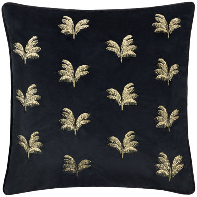Paoletti Guilded Palms Embroidered Polyester Filled Cushion from B&Q