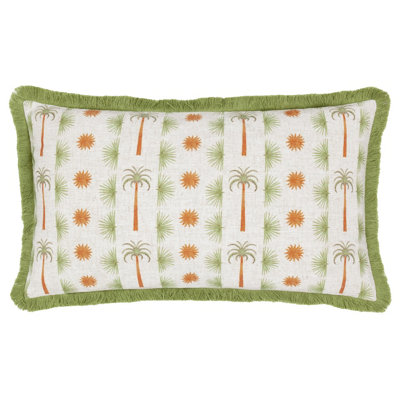 Furn. Tropicala Palm Printed Feather Filled Cushion from B&Q