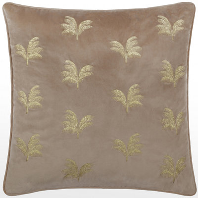 Paoletti Guilded Palms Embroidered Feather Rich Cushion from B&Q