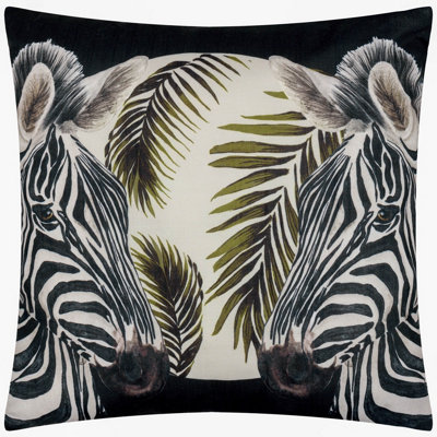 Paoletti Leopardis Zebra Woven Polyester Filled Cushion from B&Q