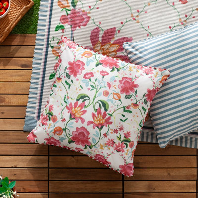Wylder Claudia Floral Outdoor CushionRed45 X 45Cm from B&Q