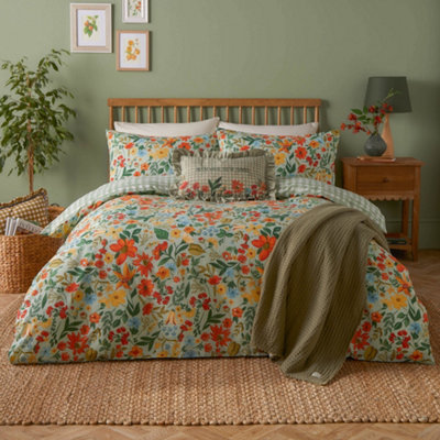Furn. Meadowhaze Printed Duvet SetsKingGreen from B&Q