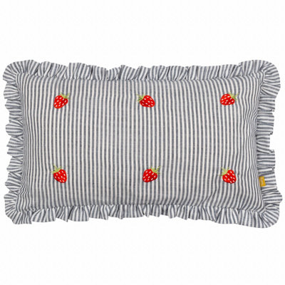 Furn. Les Fruites Embroidered Ruffle Feather Rich Cushion from B&Q