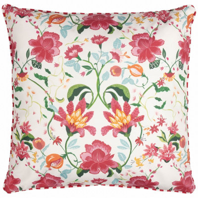 Wylder Nature Claudia Floral Candy Red Outdoor Cushion Cover from B&Q
