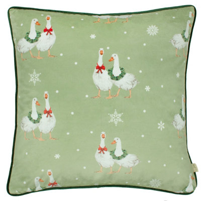 Evans Lichfield Winter Geese Printed Polyester Filled Cushion from B&Q