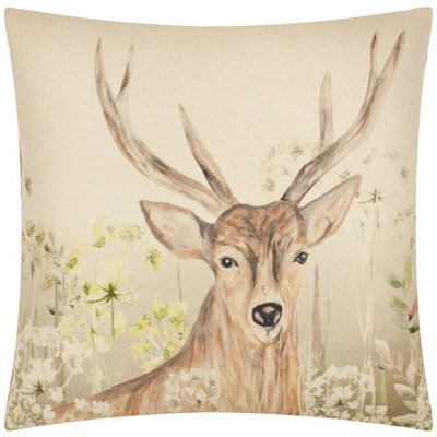 Evans Lichfield Bramble Stag Printed Feather Rich Cushion from B&Q