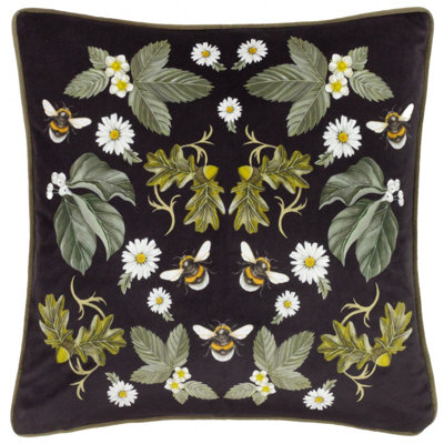 B&Q -  Braywick Clarence Mirror Printed Velvet Feather Rich Cushion