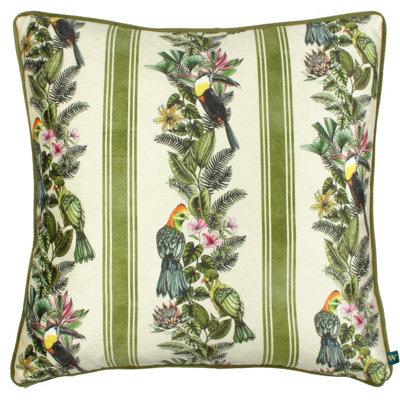 Wylder Leilani Lei Olive Printed Chenille Cushion Cover from B&Q