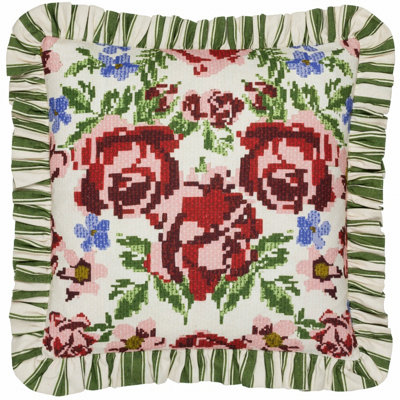 Furn. Feeoni Ruffle Ruffled Cotton Cushion Cover from B&Q