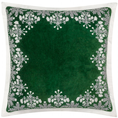 Paoletti Winter Bloom Embroidered Cushion Cover from B&Q