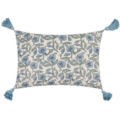 Paoletti Delphine Floral Tasselled  Polyester Filled Cushion from B&Q