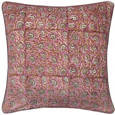 Paoletti Chedworth Piped Velvet Polyester Filled Cushion from B&Q