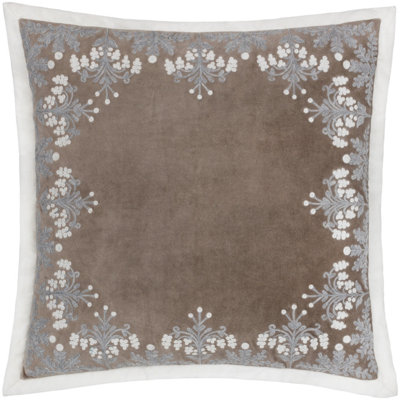 Paoletti Winter Bloom Embroidered Polyester Filled Cushion from B&Q