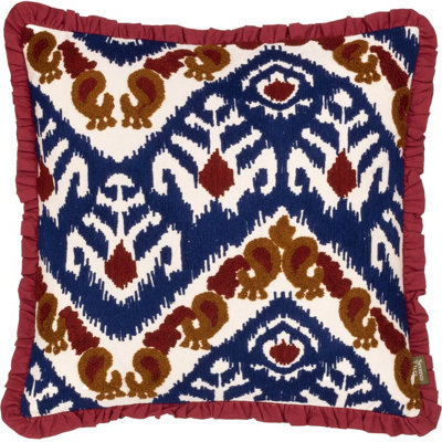 Paoletti Henderson Embroidered Cotton Feather Rich Cushion from B&Q