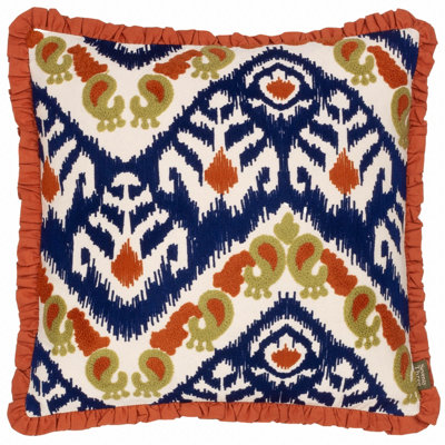 Paoletti Henderson Embroidered Cotton Feather Rich Cushion from B&Q