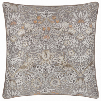 Morris & Co Strawberry Thief Embroidered Velvet Cushion Cover