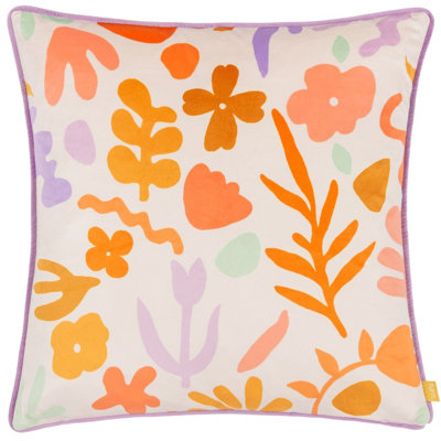 Furn. Amelie Doodles Floral Velvet Feather Rich Cushion from B&Q