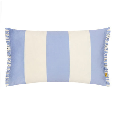 Furn. Araya Striped Velvet Feather Rich Cushion from B&Q