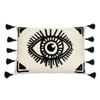 Furn. Ashram Eye Embroidered Feather Rich Cushion from B&Q