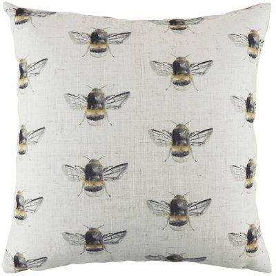 Evans Lichfield Bee Happy Repeat Printed Feather Rich Cushion from B&Q