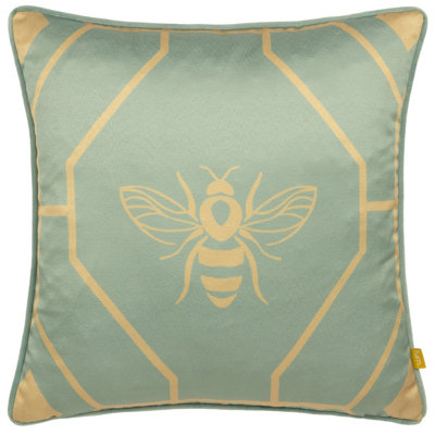 Furn. Bee Deco Geometric Feather Rich Cushion from B&Q