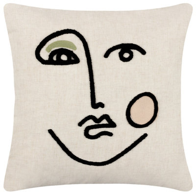 B&Q - Furn. Cleo Linear Woven Feather Rich Cushion