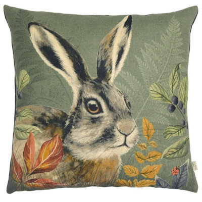 Evans Lichfield Forest Hare Profile Hare Feather Rich Cushion from B&Q