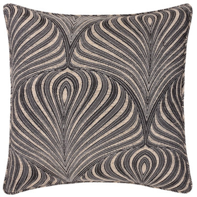 Paoletti Gatsby Jacquard Piped Feather Rich Cushion from B&Q