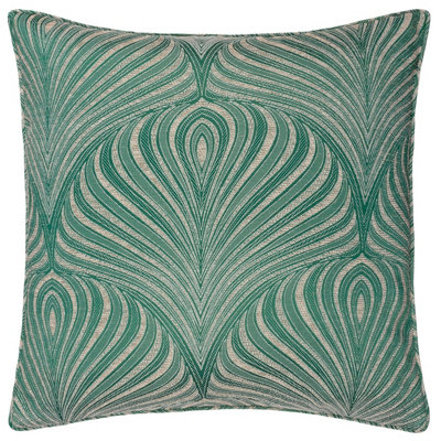 Paoletti Gatsby Jacquard Piped Feather Rich Cushion from B&Q