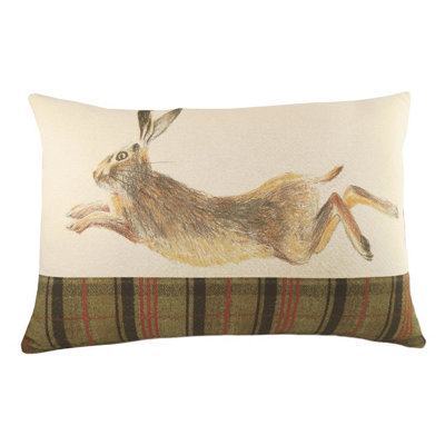 Evans Lichfield Hunter Leaping Hare Leaping Hare Rectangular Feather Rich Cushion from B&Q