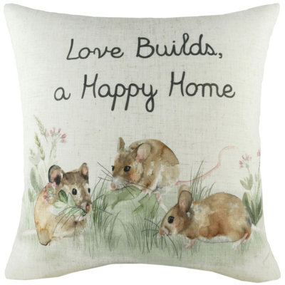 Evans Lichfield Hedgerow Mice Mice Feather Rich Cushion from B&Q