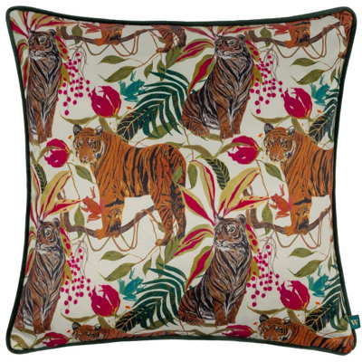 Wylder Kali Jungle Tigers Piped Feather Rich Cushion from B&Q