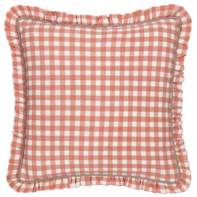 B&Q - Furn. Maude Gingham Reversible Piped Feather Rich Cushion