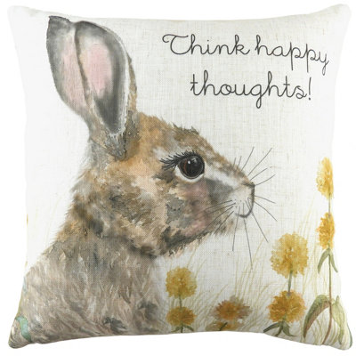 Evans Lichfield Woodland Hare Thoughts Hare Happy Thoughts Feather Rich Cushion from B&Q