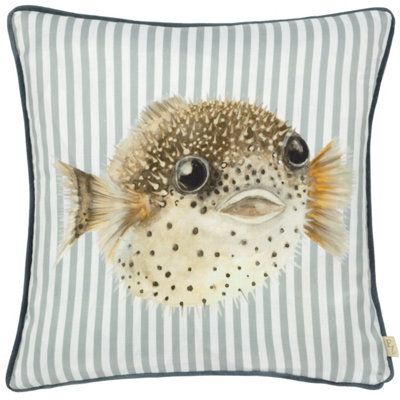 Evans Lichfield Salcombe Pufferfish Piped Cushion Cover from B&Q