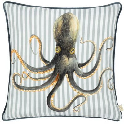 Evans Lichfield Salcombe Pufferfish Piped Polyester Filled Cushion from B&Q