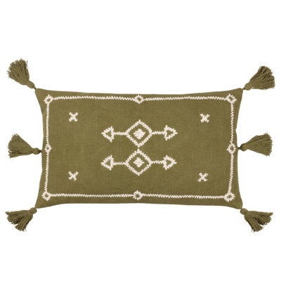 Yard Folis Embroidered 100% Cotton Cushion Cover from B&Q
